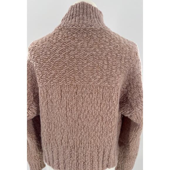 Everlane Lofty Wool Alpaca Sweater Pink Mauve Button up Pullover M - Picture 4 of 10